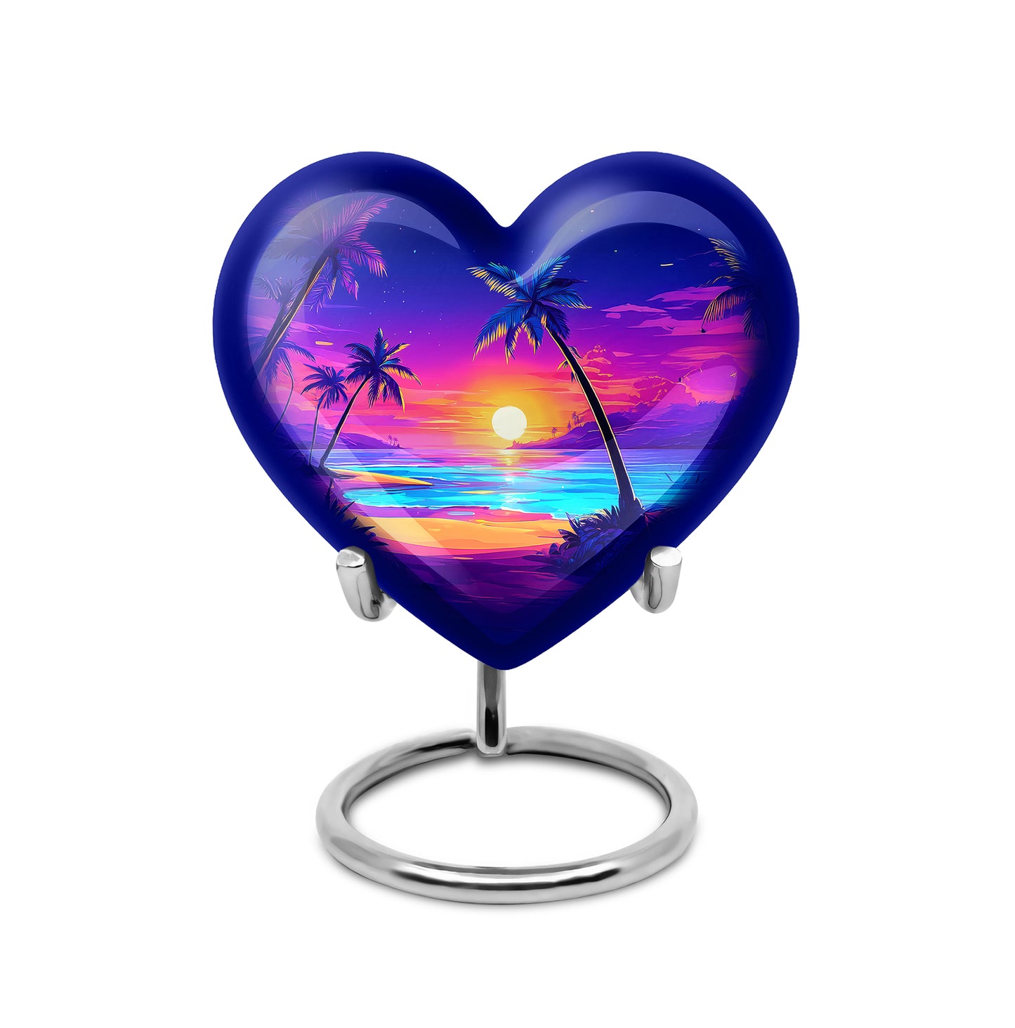 Divine Blue Beach Cremation Urn for Ashes - 10-inch, 200 cu in - Yatskia
