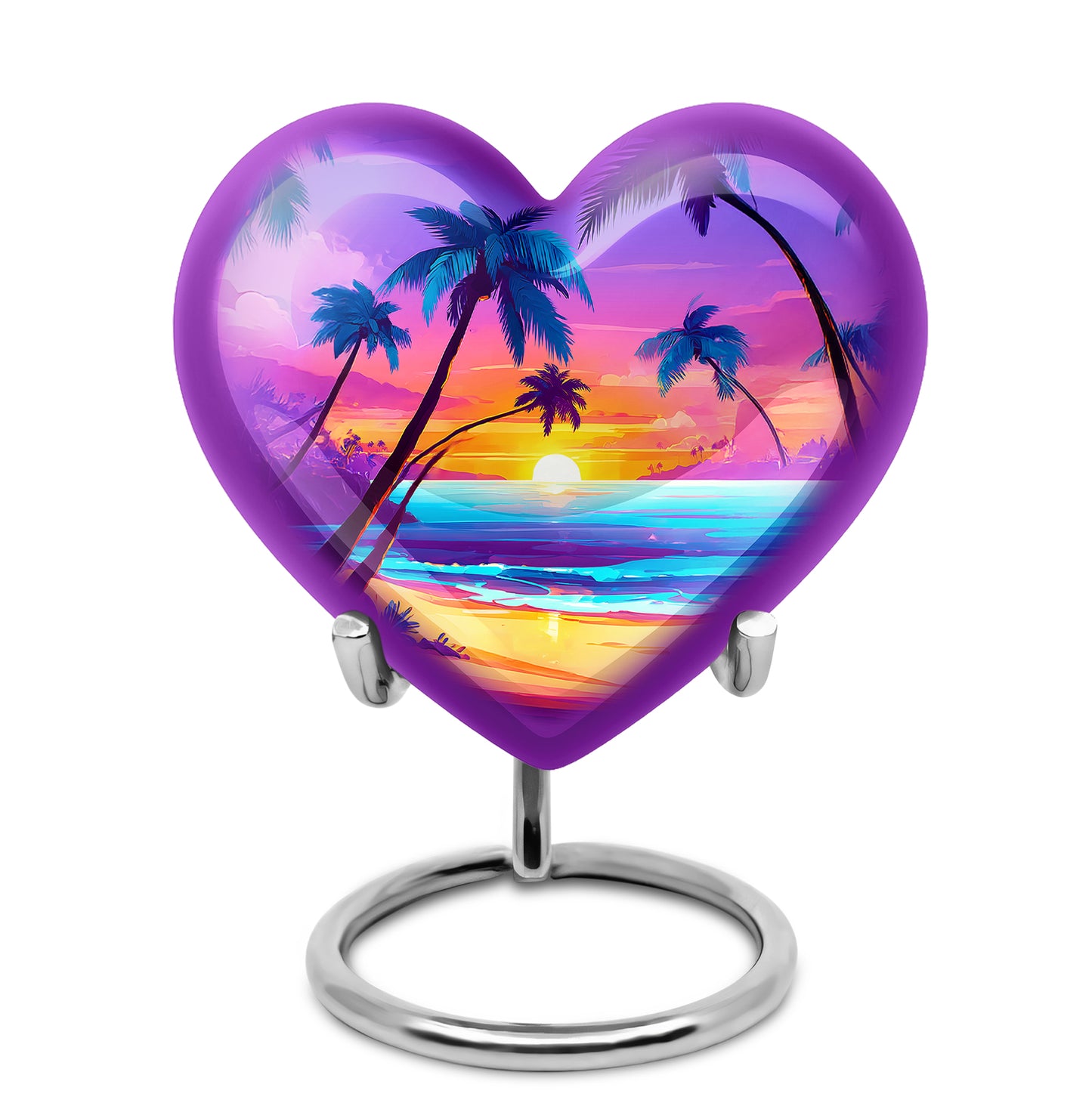 Illustrious Beach Memorial Cremation Urns - Purple 10-inch, 200 cu in - Yatskia