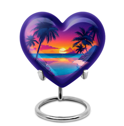 Personalized Beach Cremation Urns - Wondrous Purple 10-inch, 200 cu in - Yatskia