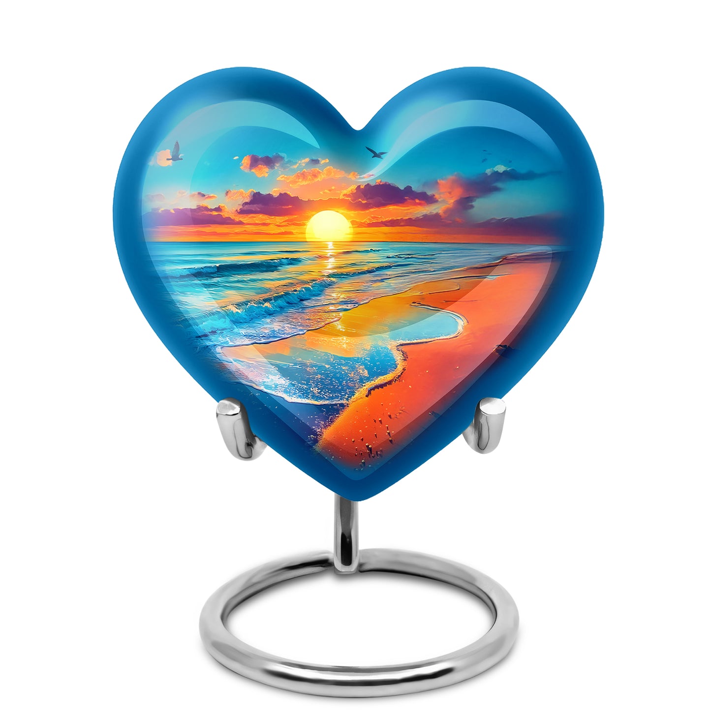 Personalized Beach Cremation Urns - Soothing Teal 10-inch, 200 cu in - Yatskia