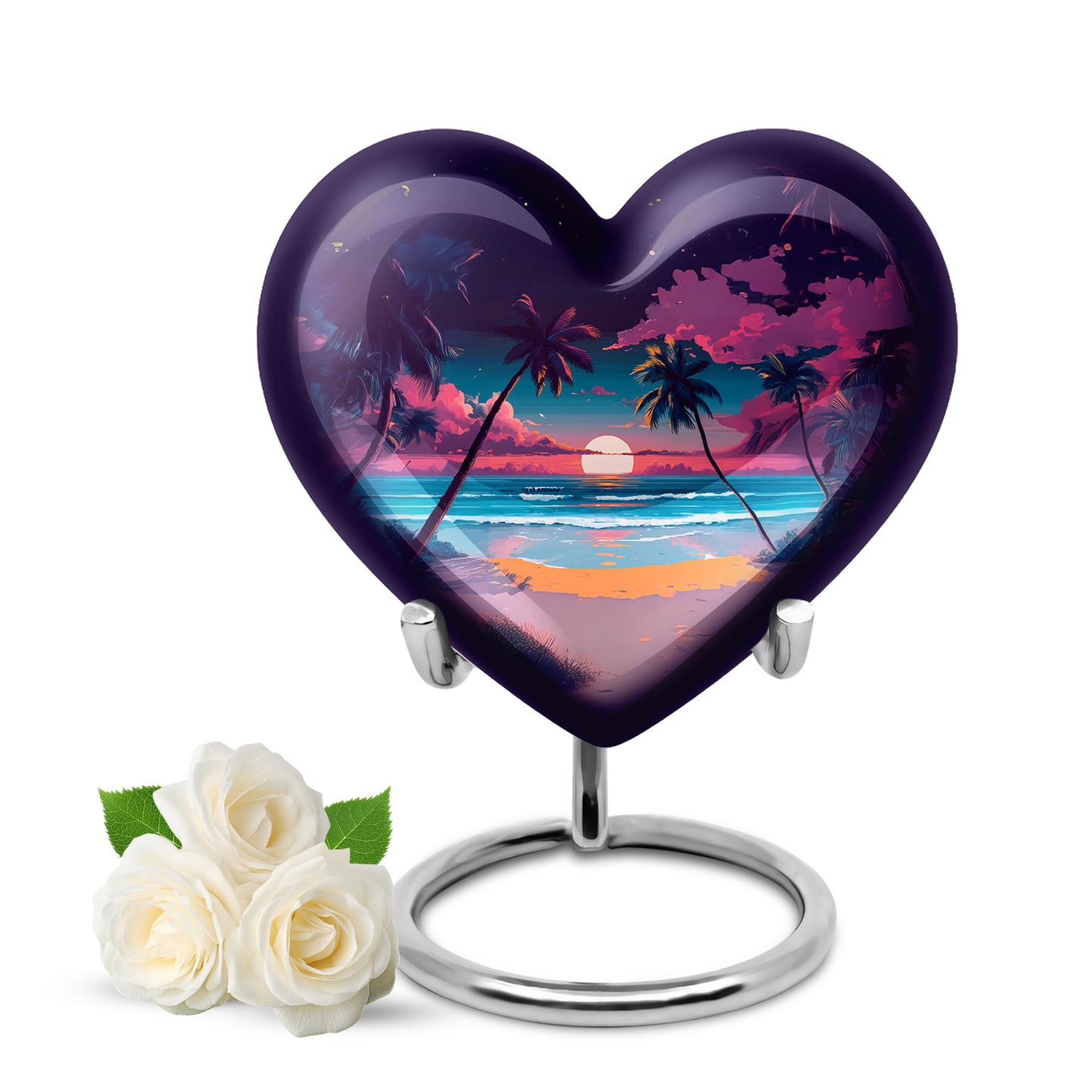 Purple Sacred Beach Cremation Urns for Human Ashes - 10-inch, 200 cu in - Yatskia