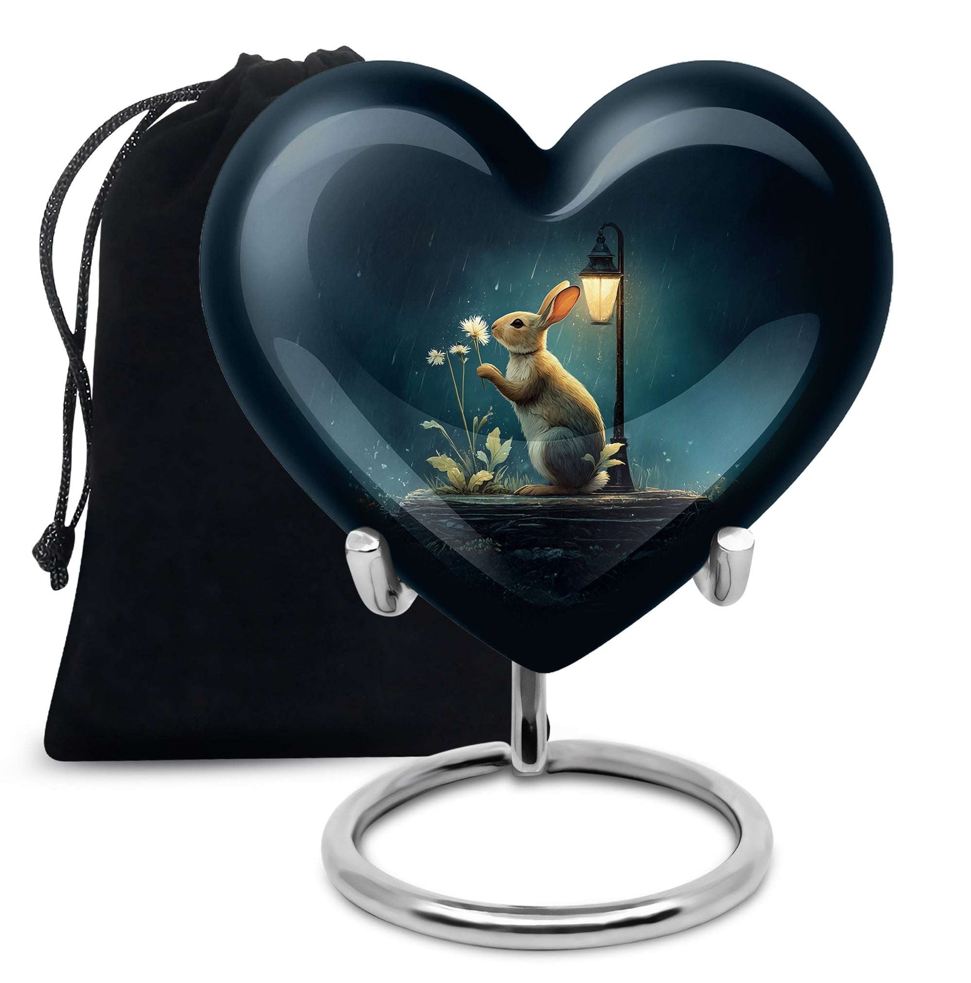 Bunny Cremation Urn for Adult Human Ashes - White Rabbit Burial Urns For Ground