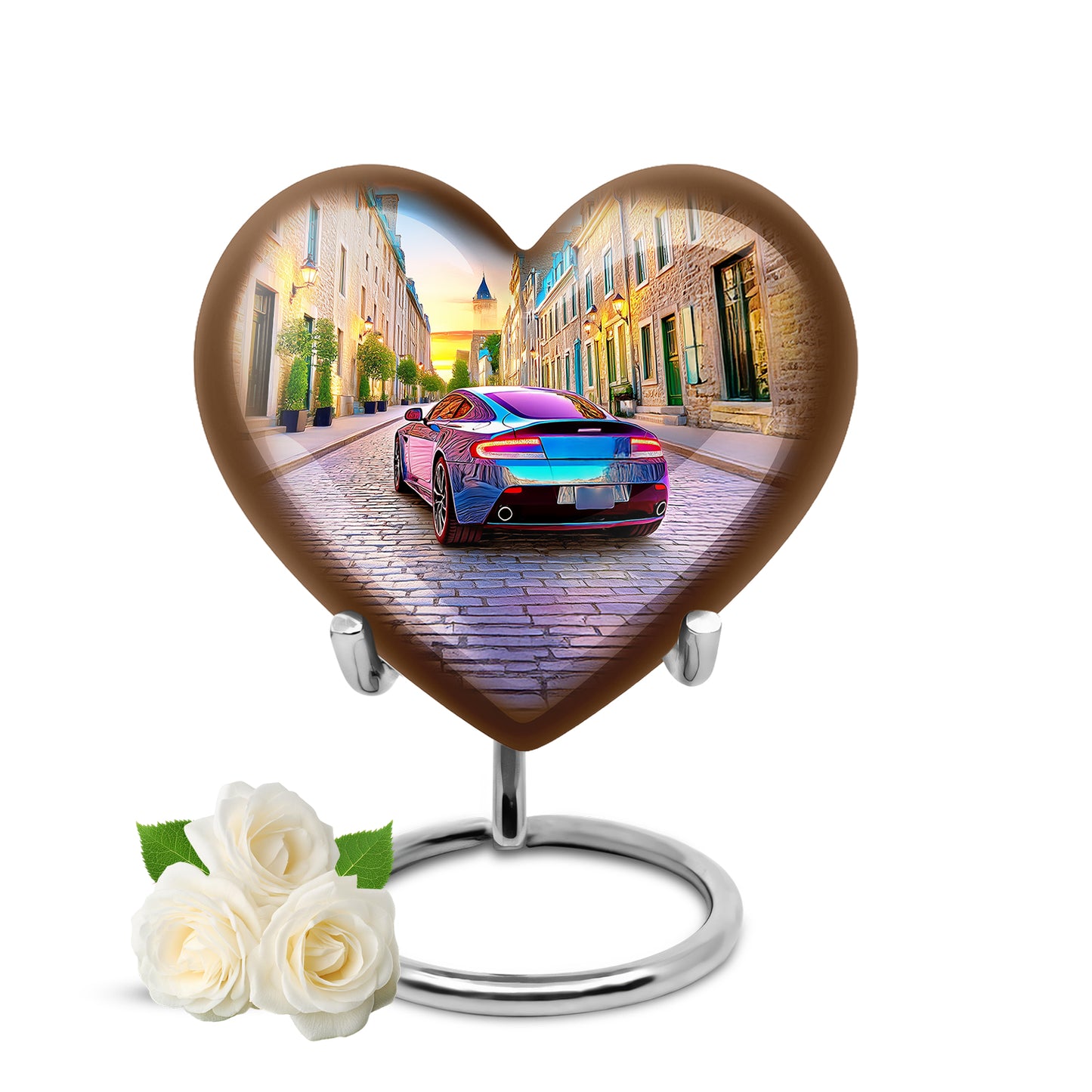 Personalized Elegant Car Cremation Urns - Blue 10-inch, 200 cu in - Yatskia