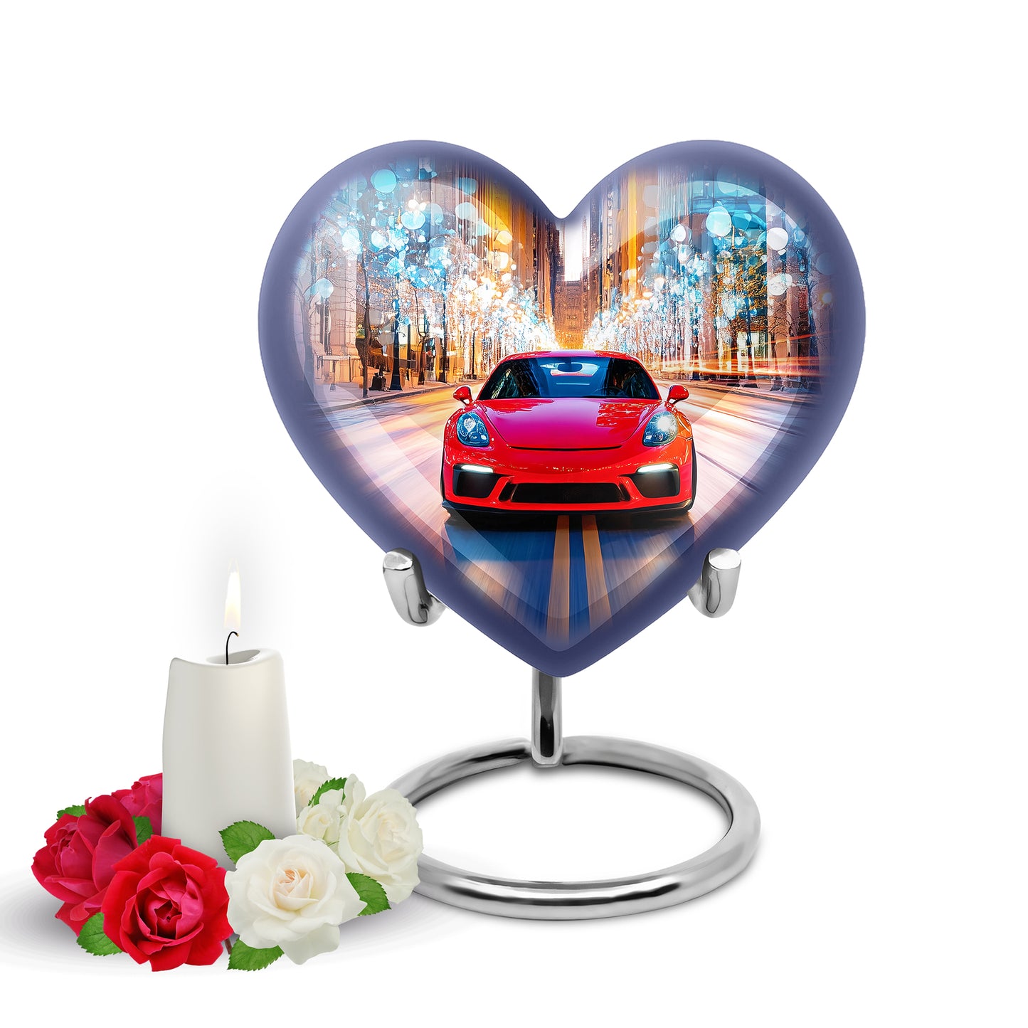 Blue Comforting Car Memorial Urn for Ashes - 10-inch, 200 cu in - Yatskia