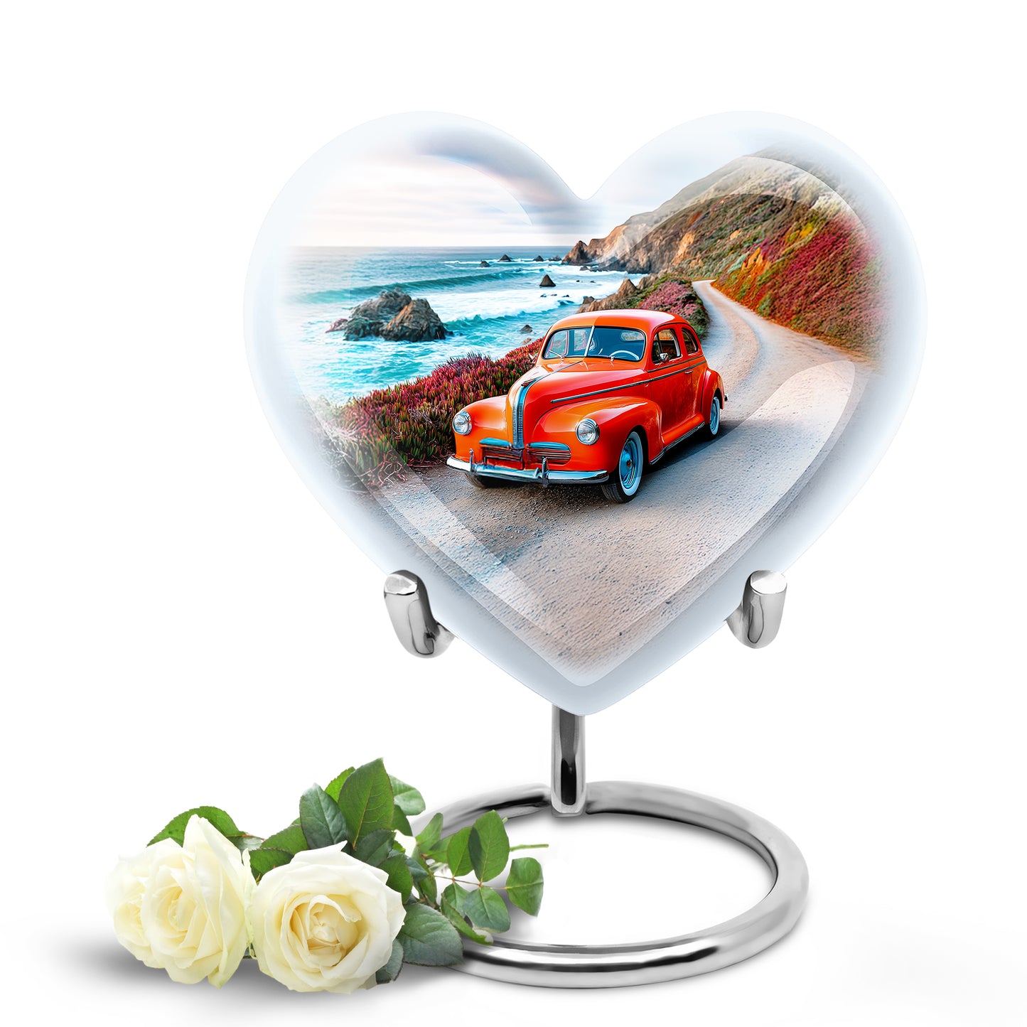 Personalized Blue Car Cremation Urns for Ashes - Majestic 10-inch - Yatskia