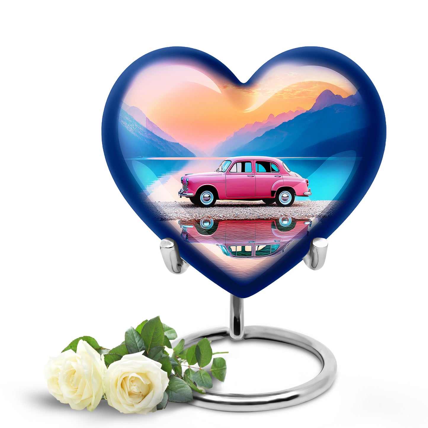 Personalized Red Sovereign Car Cremation Urns for Human Ashes - 10-inch, 200 cu in - Yatskia