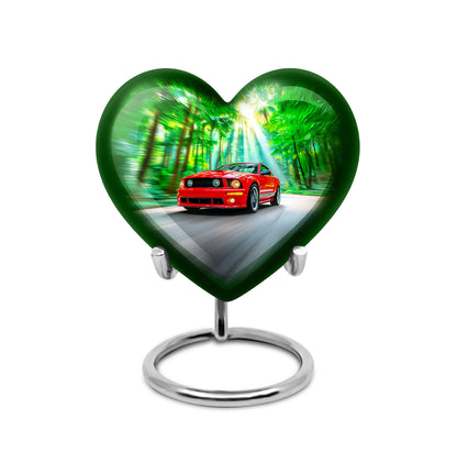 Ethereal Car Memorial Cremation Urns - Green 10-inch, 200 cu in - Yatskia