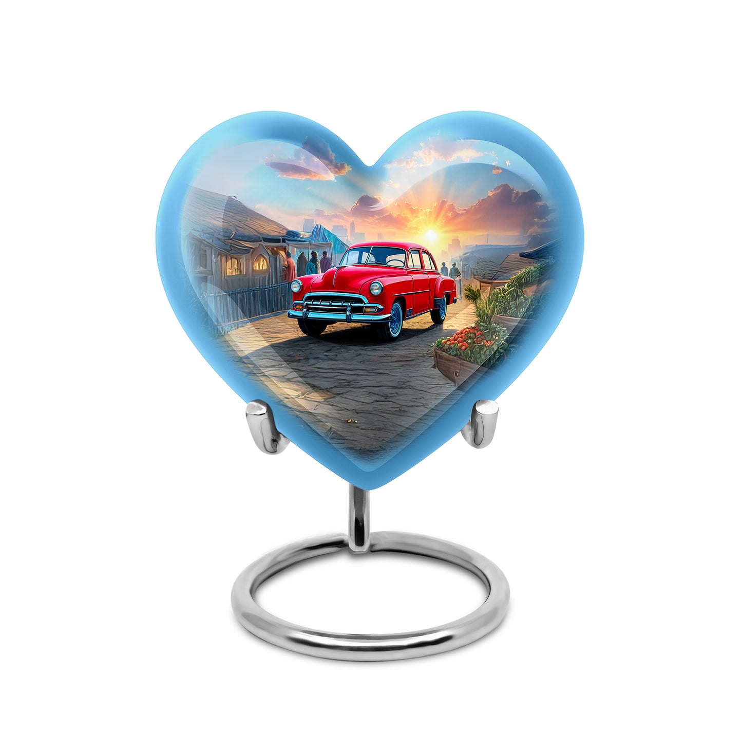 Personalized Car Cremation Urns - Wondrous Blue 10-inch, 200 cu in - Yatskia