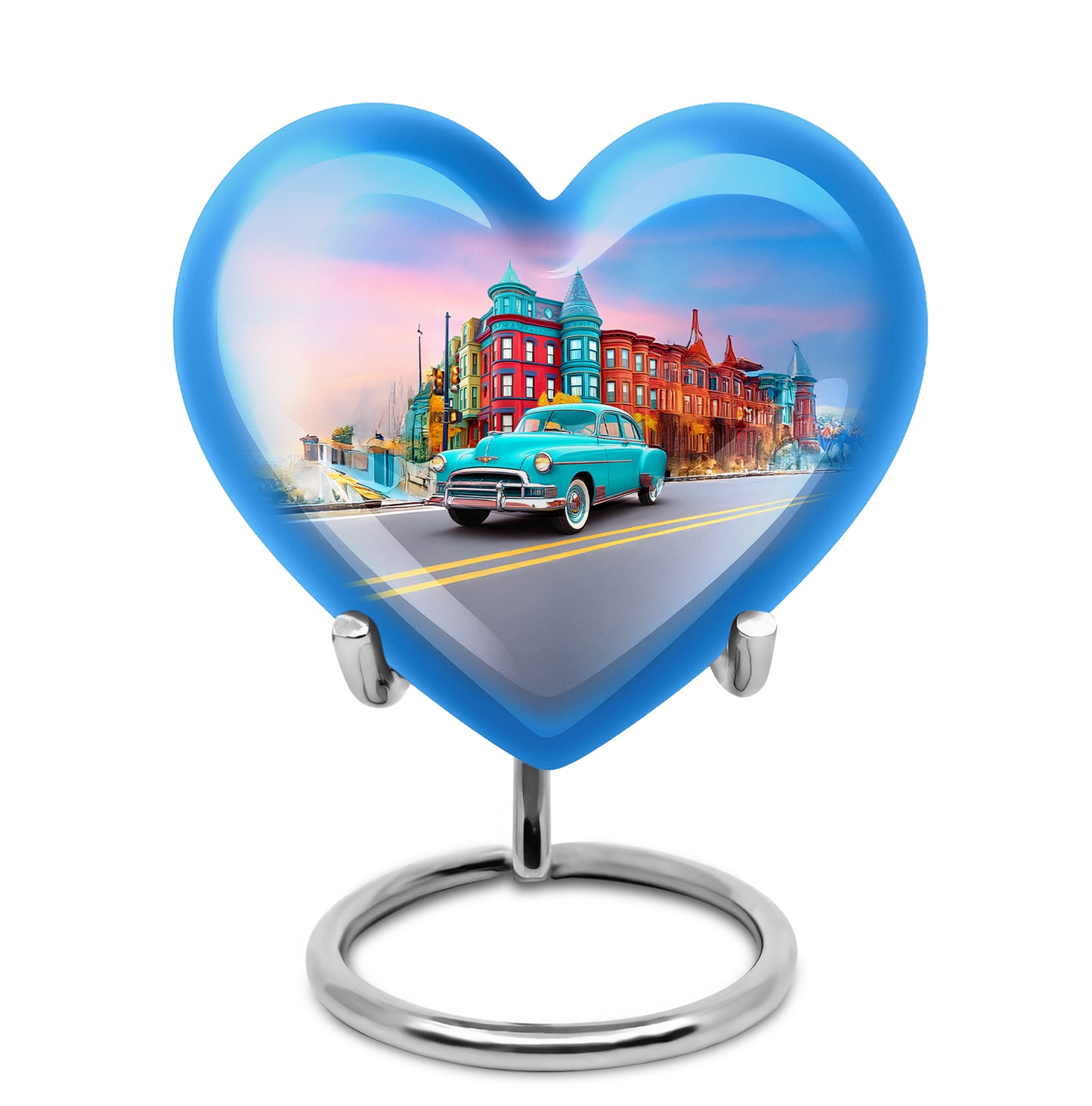 Blue Sacred Car Cremation Urns for Human Ashes - 10-inch, 200 cu in - Yatskia