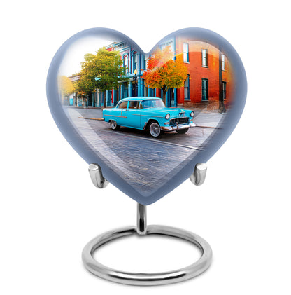Inspiring Silver Car Farewell Urn for Human Ashes - 10-inch, 200 cu in - Yatskia