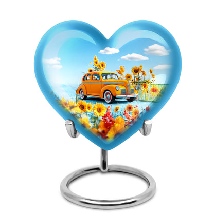 Personalized Car Cremation Urns - Pristine Blue 10-inch, 200 cu in - Yatskia