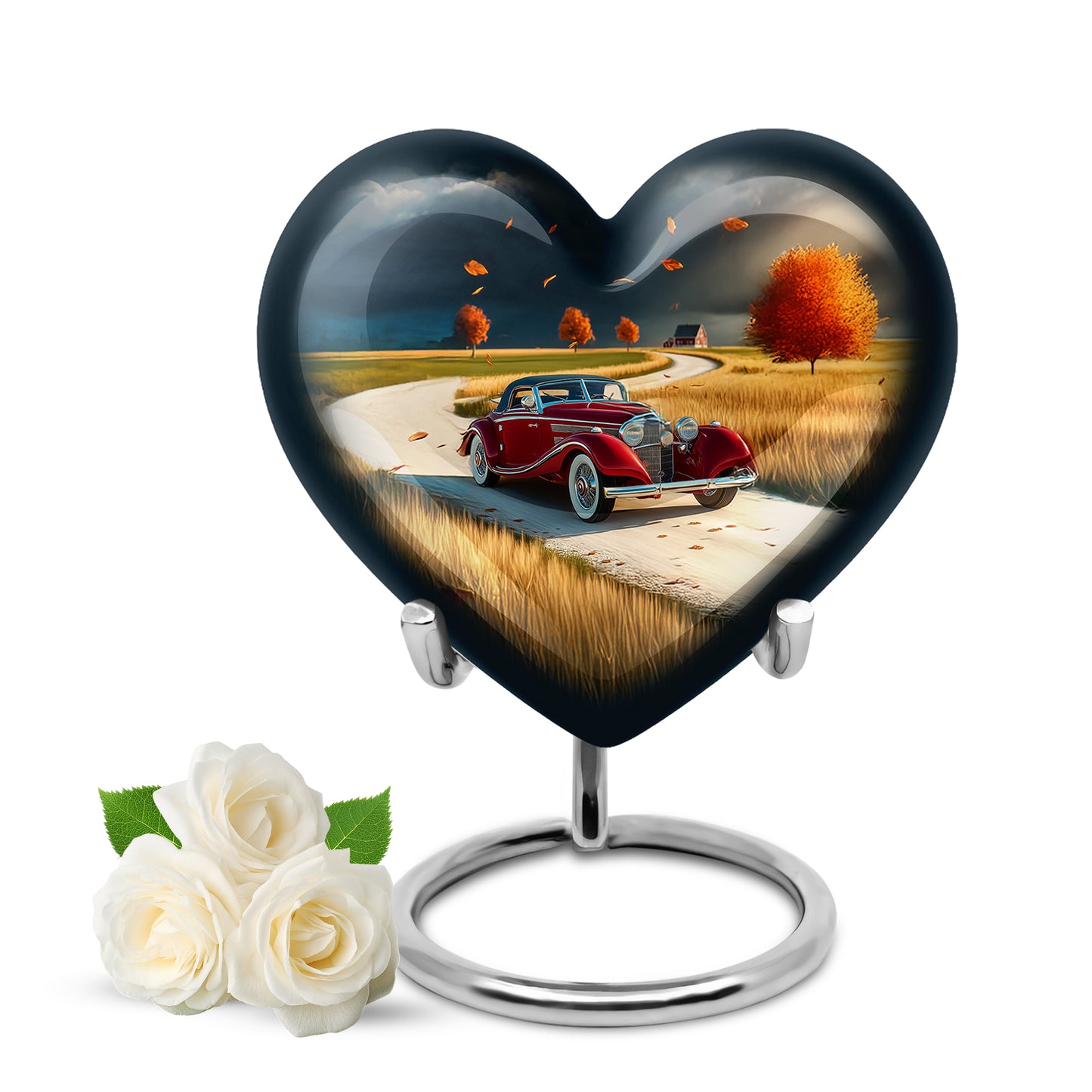 Personalized Blue Car Cremation Urns for Ashes - Enchanting 10-inch - Yatskia