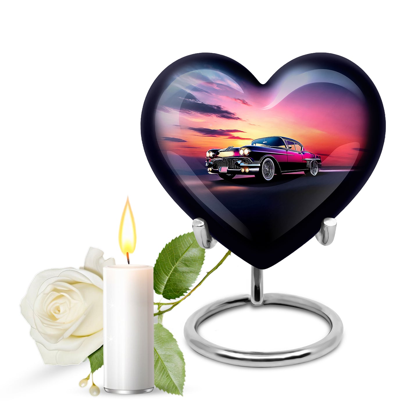 Personalized Seraphic Car Cremation Urns - Blue 10-inch, 200 cu in - Yatskia