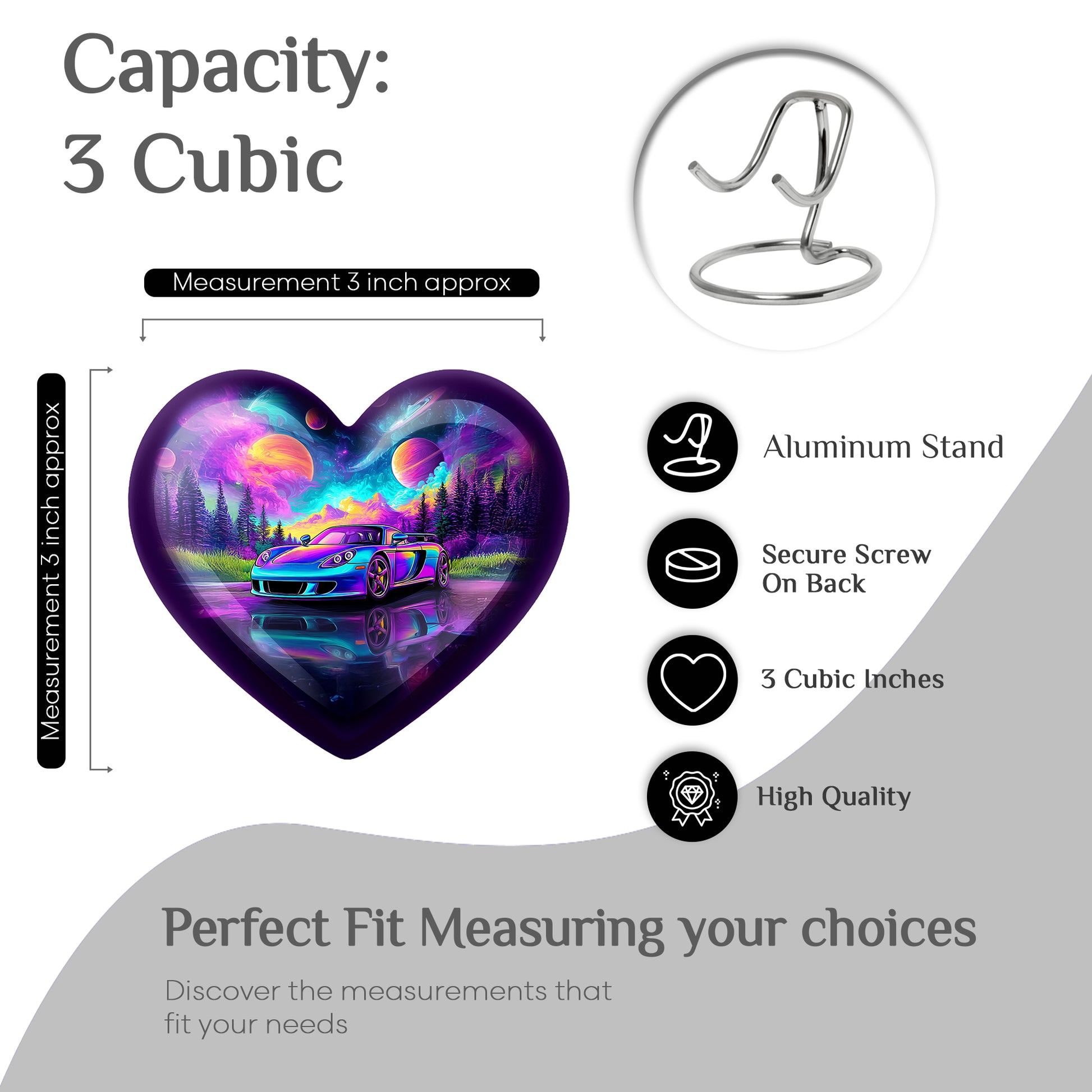 Slate Blue Car Cremation Urn front view showing detailed design - heart-shaped car design symbolizing eternal love - mini keepsake memorial for portion of cremation ashes