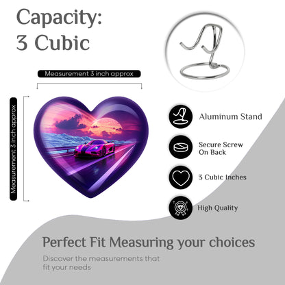 Celestial Blue Car Cremation Urn front view showing detailed design - loving heart memorial featuring car pattern - mini keepsake memorial for portion of cremation ashes