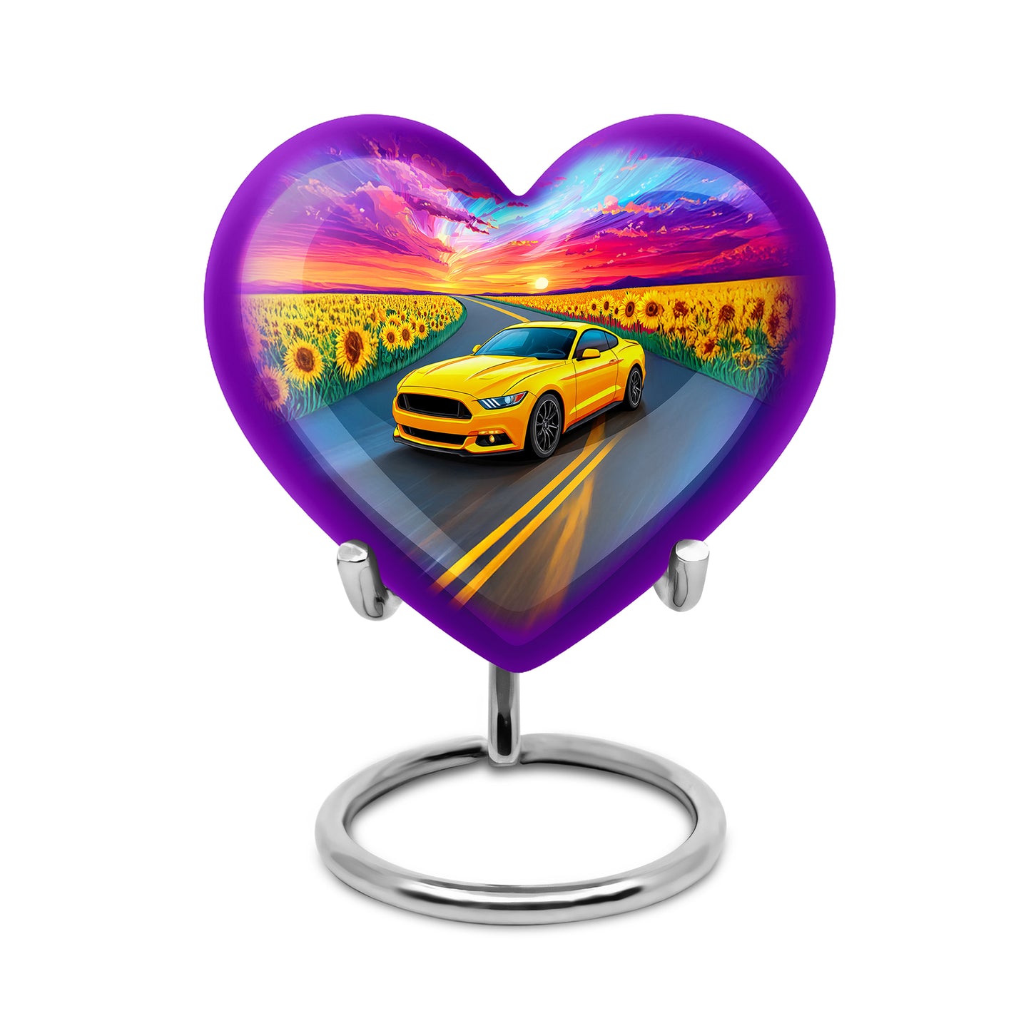 Dignified Blue Car Cremation Urn for Ashes - 10-inch, 200 cu in - Yatskia