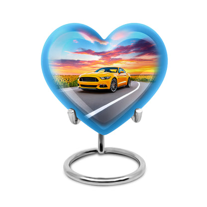 Personalized Magnificent Car Cremation Urns - Blue 10-inch, 200 cu in - Yatskia