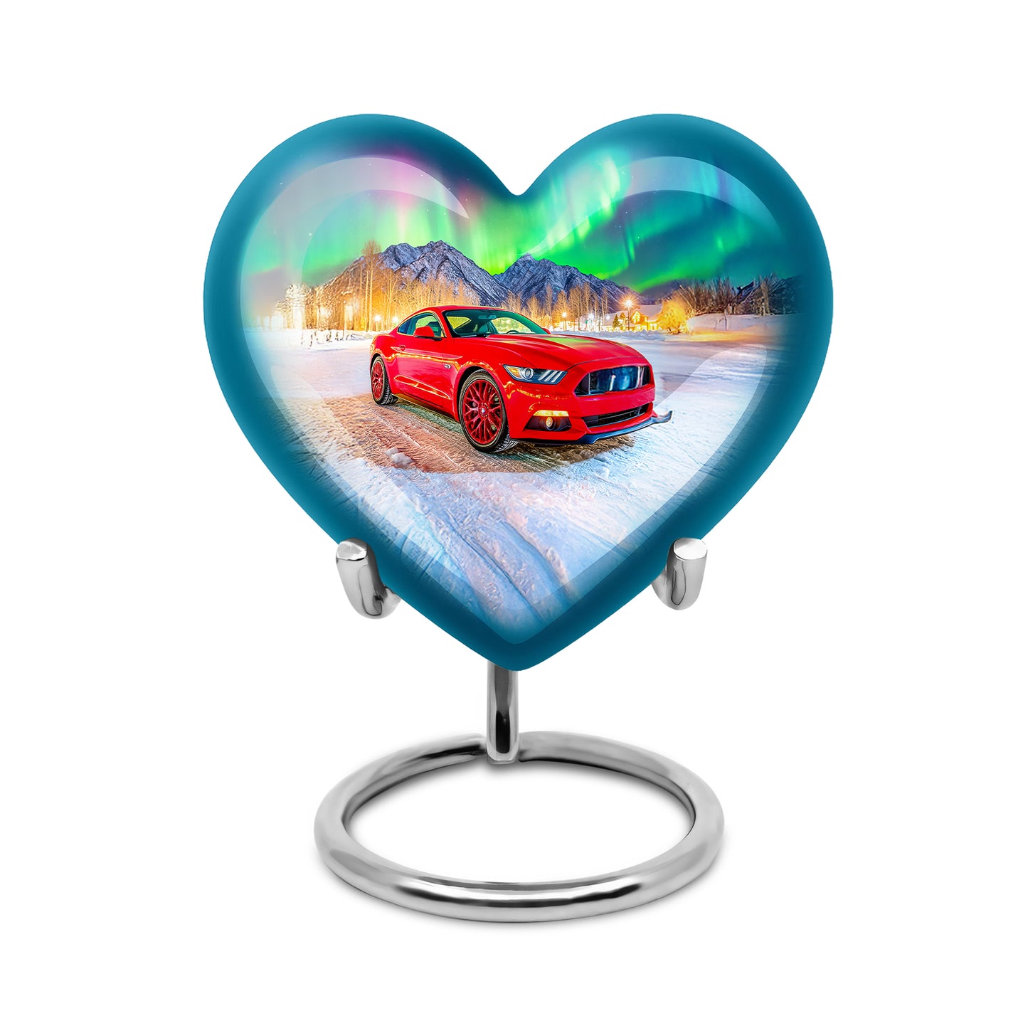 Personalized Elegant Car Cremation Urns - Blue 10-inch, 200 cu in - Yatskia