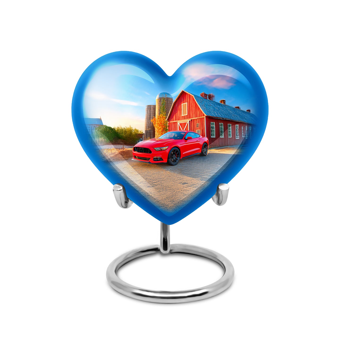 Blue Serene Car Memorial Urn for Ashes - 10-inch, 200 cu in - Yatskia