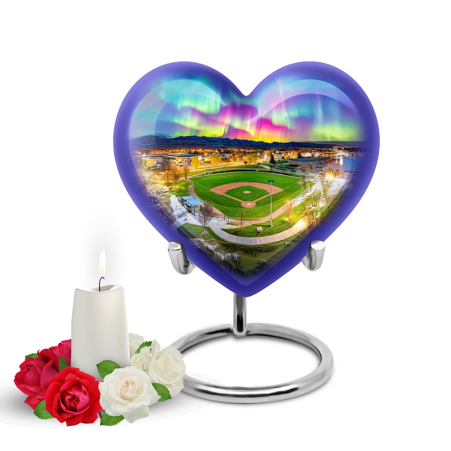 Personalized Blue Sovereign Baseball Cremation Urns for Human Ashes - 10-inch, 200 cu in - Yatskia