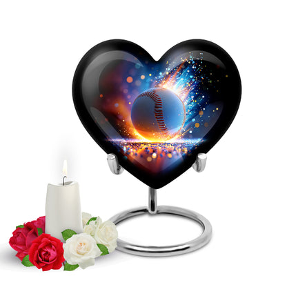 Personalized Seraphic Baseball Cremation Urns - Blue 10-inch, 200 cu in - Yatskia