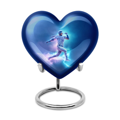 Blue Serene Baseball Memorial Urn for Ashes - 10-inch, 200 cu in - Yatskia
