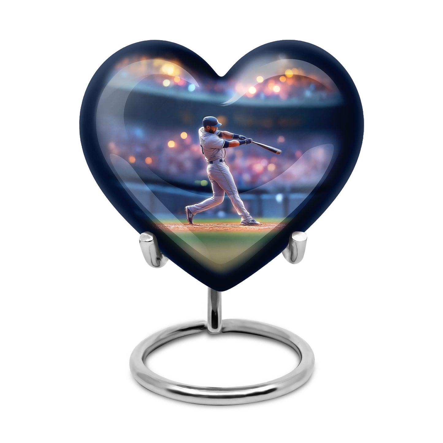 Graceful Blue Baseball Memorial Urn for Human Ashes - 10-inch, 200 cu in - Yatskia