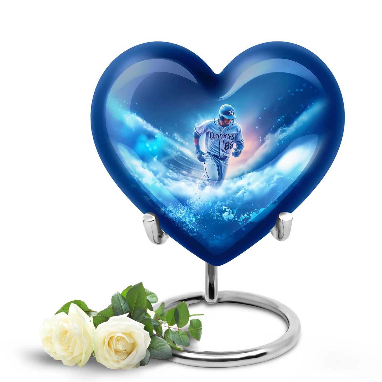 Regal Baseball Memorial Cremation Urns - Blue 10-inch, 200 cu in - Yatskia