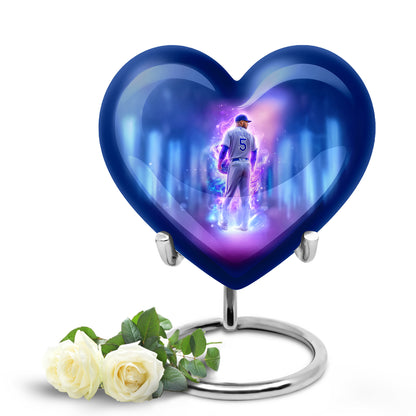 Personalized Blue Baseball Cremation Urns for Ashes - Enchanting 10-inch - Yatskia