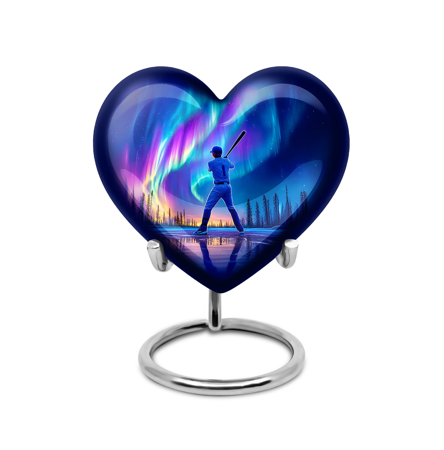 Personalized Blue Baseball Cremation Urns for Ashes - Transcendent 10-inch - Yatskia