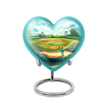 Teal Baseball Cremation Urns - Honored Benediction 10-inch, 200 cu in - Yatskia