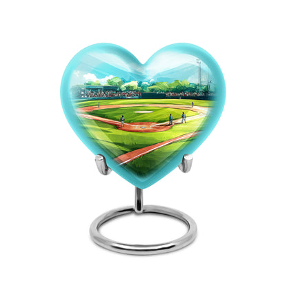Personalized Eternal Baseball Cremation Urns - Teal 10-inch, 200 cu in - Yatskia