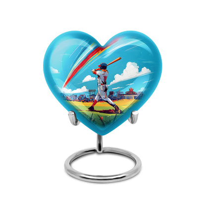 Distinguished Teal Baseball Cremation Urn for Ashes - 10-inch, 200 cu in - Yatskia