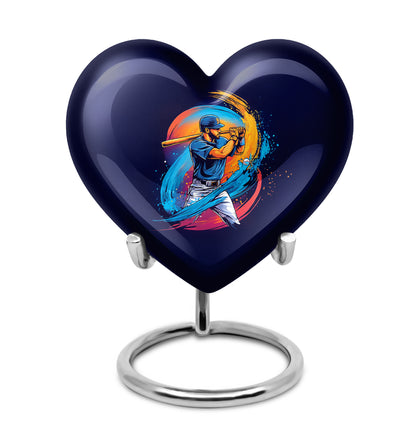 Harmonious Baseball Cremation Urns for Human Ashes - Blue 10-inch - Yatskia