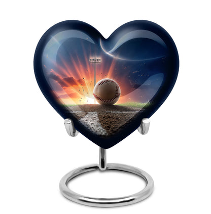 Blue Exquisite Baseball Memorial Urn for Ashes - 10-inch, 200 cu in - Yatskia