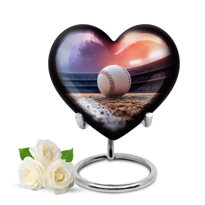 Timeless Purple Baseball Cremation Urn for Ashes - 10-inch, 200 cu in - Yatskia