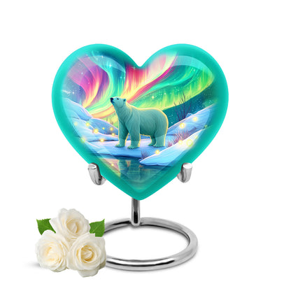 Personalized Refined Bear Cremation Urns - Teal 10-inch, 200 cu in - Yatskia