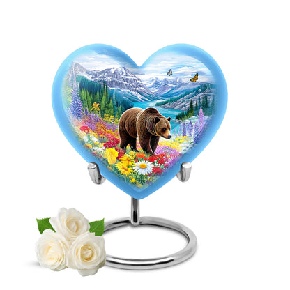 Personalized Bear Cremation Urns - Eminent Blue 10-inch, 200 cu in - Yatskia