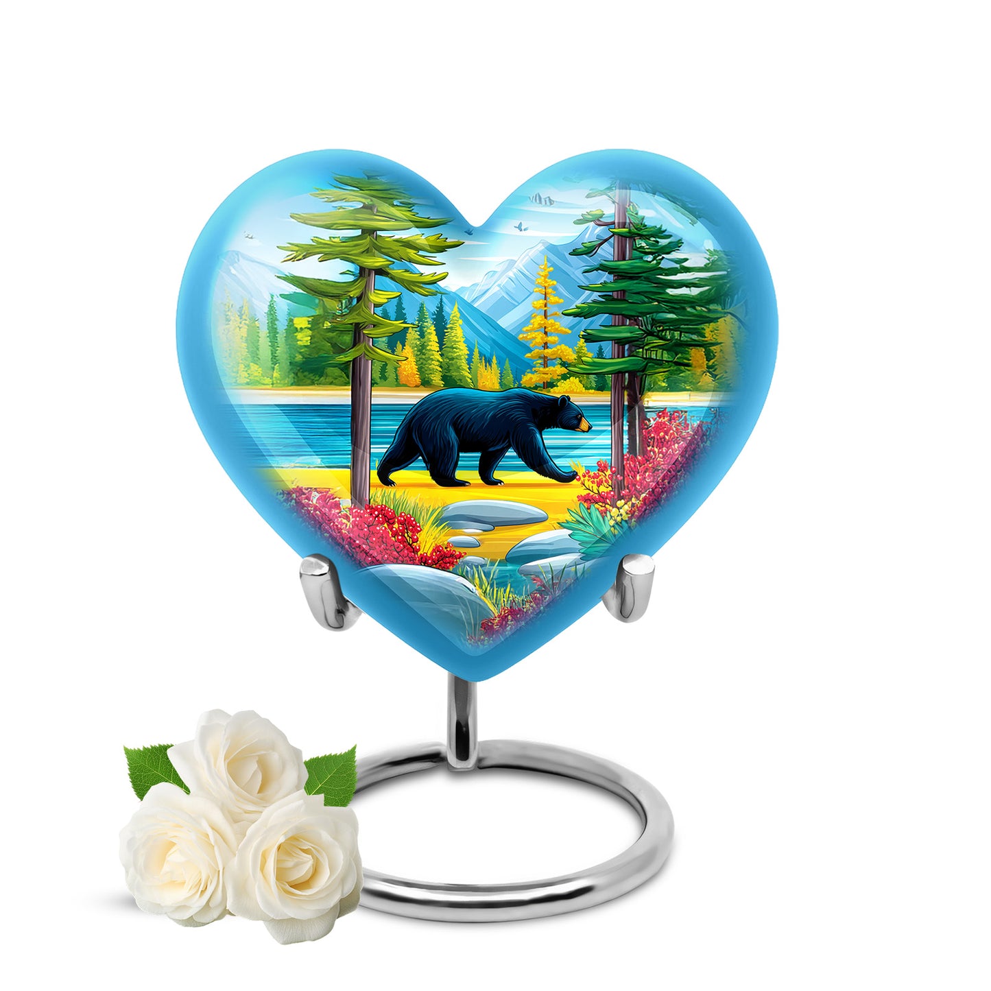 Blue Bear Guardian Cremation Urns for Human Ashes - 10-inch, 200 cu in - Yatskia