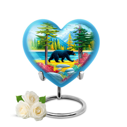 Blue Bear Guardian Cremation Urns for Human Ashes - 10-inch, 200 cu in - Yatskia