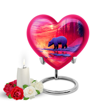 Pink Bear Cremation Urns - Honored Solace 10-inch, 200 cu in - Yatskia