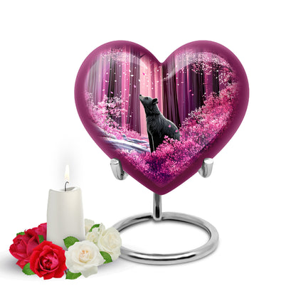 Personalized Pink Steadfast Bear Cremation Urns for Human Ashes - 10-inch, 200 cu in - Yatskia