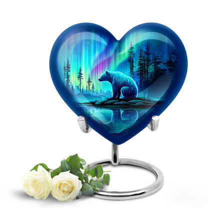 Personalized Eternal Bear Cremation Urns - Blue 10-inch, 200 cu in - Yatskia