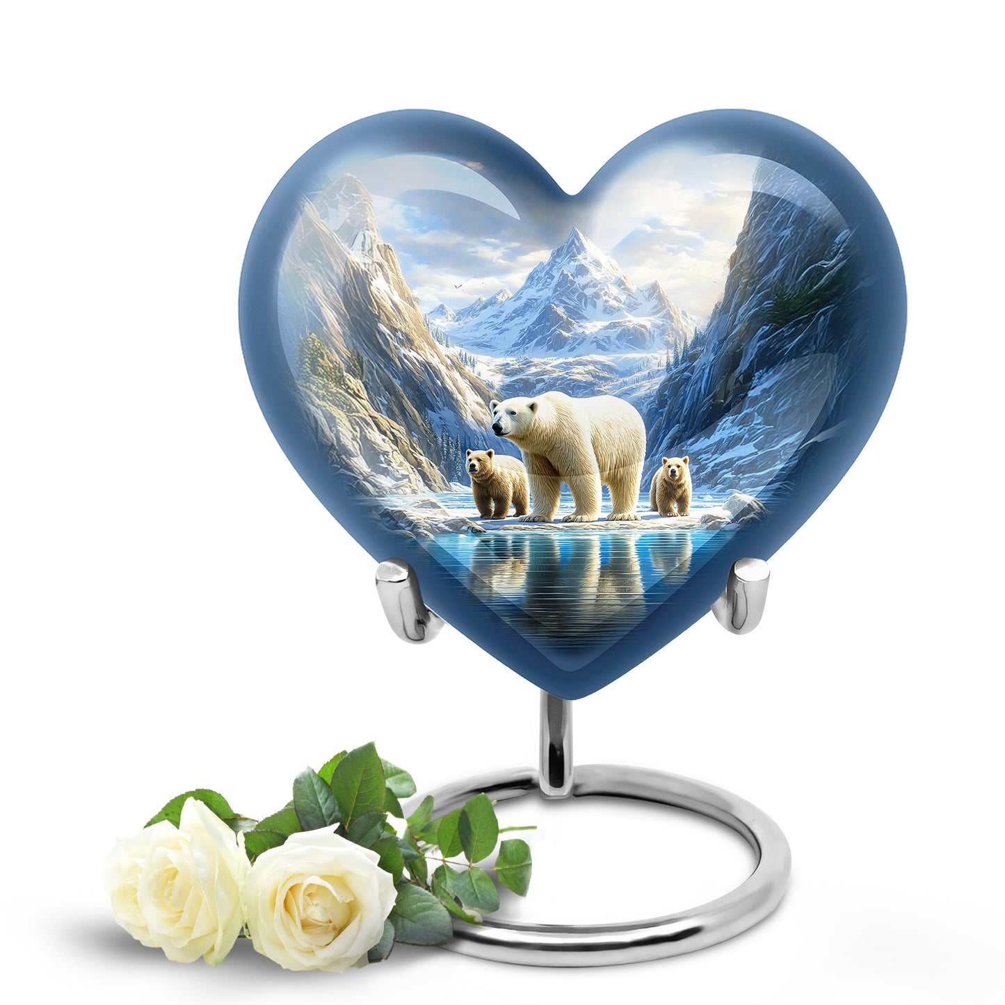 Inspiring Blue Bear Journey Urn for Human Ashes - 10-inch, 200 cu in - Yatskia