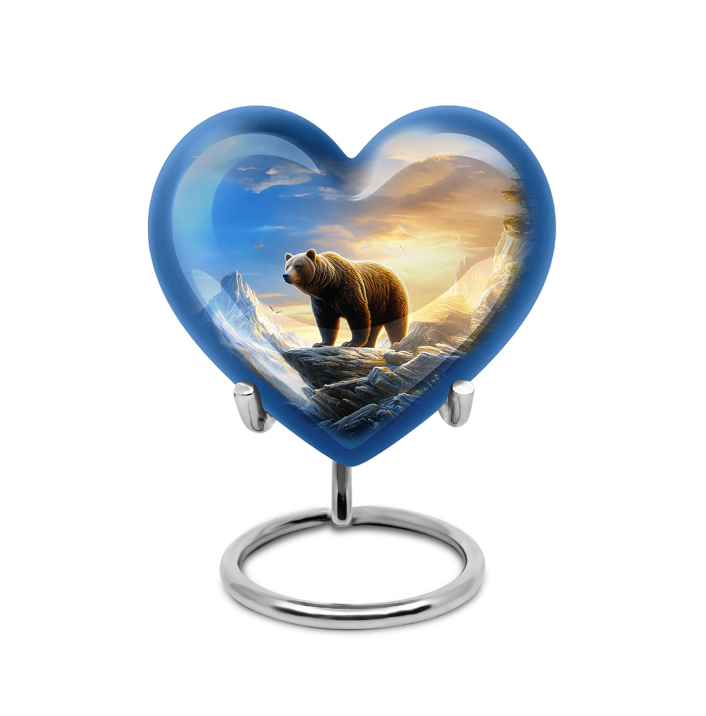 Personalized Bear Cremation Urns - Wondrous Blue 10-inch, 200 cu in - Yatskia