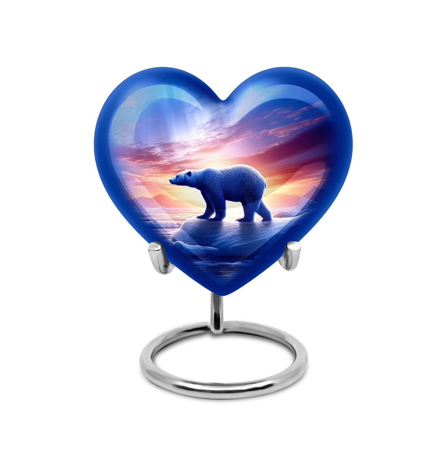 Personalized Elegant Bear Cremation Urns - Blue 10-inch, 200 cu in - Yatskia
