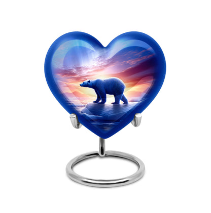 Personalized Elegant Bear Cremation Urns - Blue 10-inch, 200 cu in - Yatskia