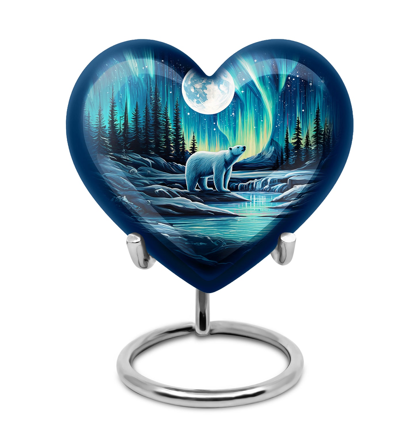 Blessed Bear Cremation Urns for Human Ashes - Blue 10-inch - Yatskia