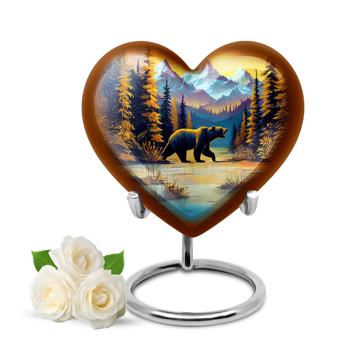 Gold Bear Cremation Urns - Enduring Sentinel 10-inch, 200 cu in - Yatskia