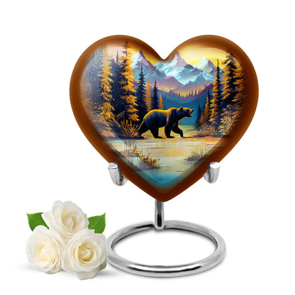 Gold Bear Cremation Urns - Enduring Sentinel 10-inch, 200 cu in - Yatskia